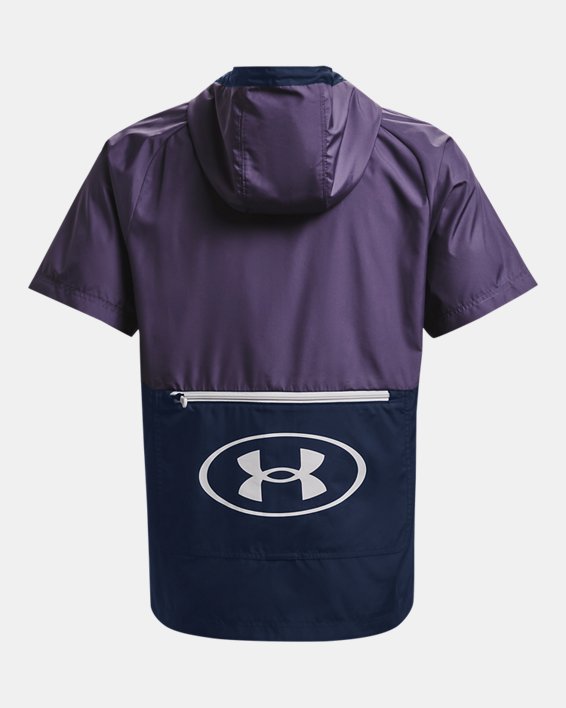Men's UA Evolution Woven Full-Zip Short Sleeve Hoodie, Purple, pdpMainDesktop image number 5